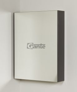 grey bathroom cabinet with mirror