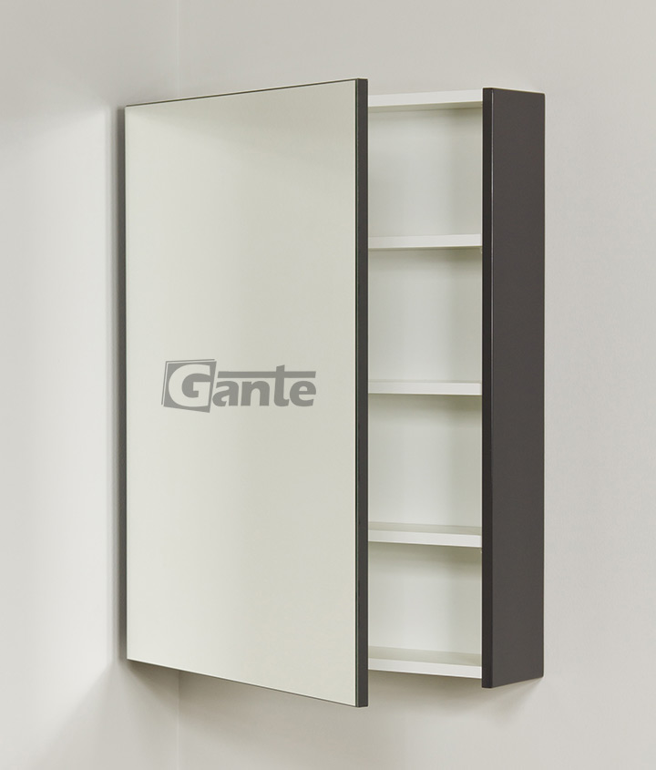 grey bathroom cabinet with mirror