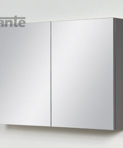 grey cabinet with mirror 90 cm