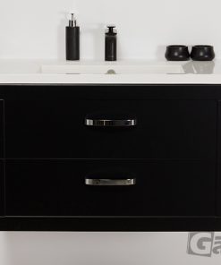 80cm black vanity unit
