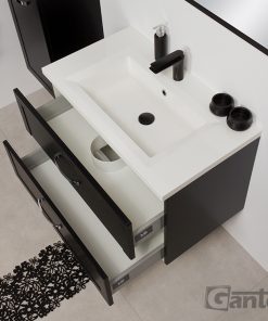 80cm black vanity unit