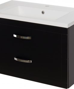 80cm black vanity unit