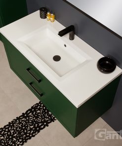 100cm green vanity unit