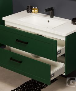 100cm green vanity unit