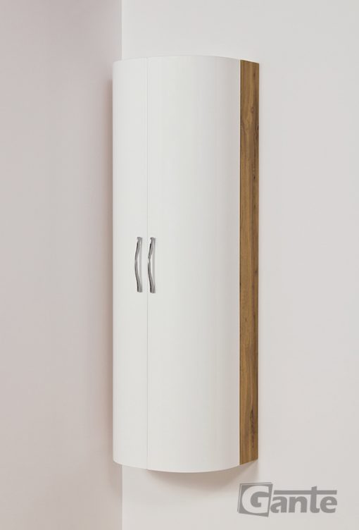 tall storage unit white/oak