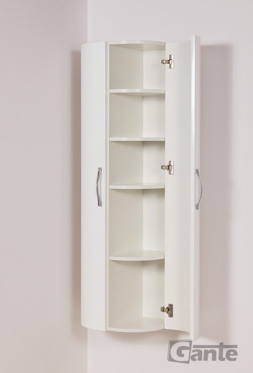 tall storage unit white/oak