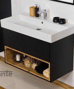 80 cm black vanity unit