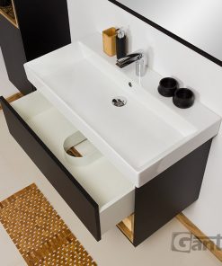 80 cm black vanity unit