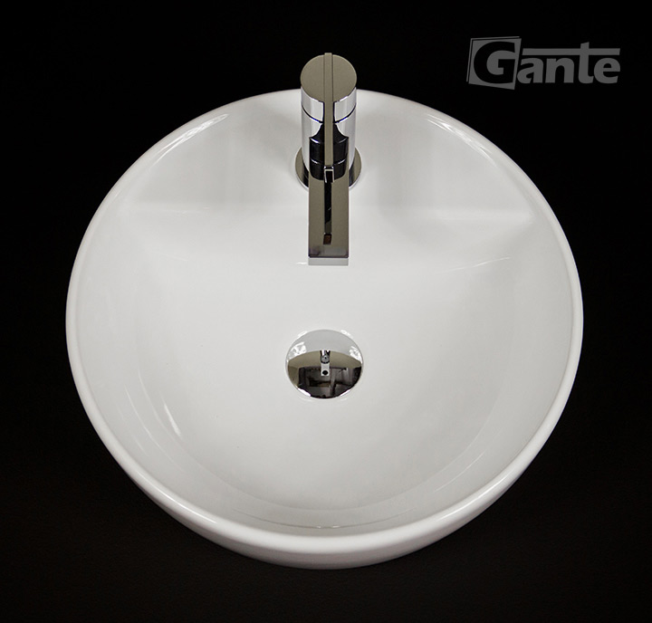 white countertop basin