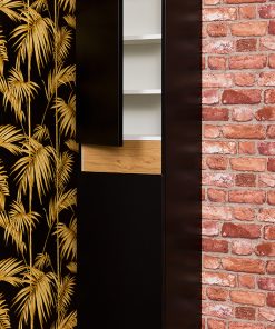 tall storage units in black