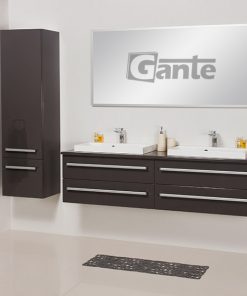 160 cm grey vanity unit with 2 taps