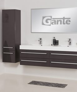 160 cm grey vanity unit with 2 taps