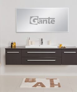 Floating grey vanity unit