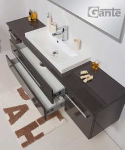 Floating grey vanity unit
