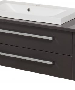 Floating grey vanity unit