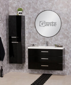 100cm vanity unit black