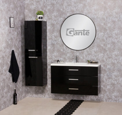 100cm vanity unit black