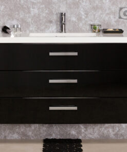 100cm vanity unit black