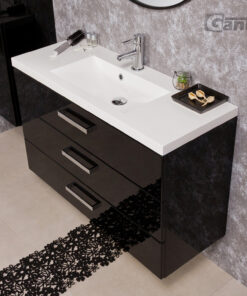 100cm vanity unit black
