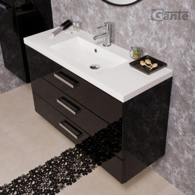100cm vanity unit black