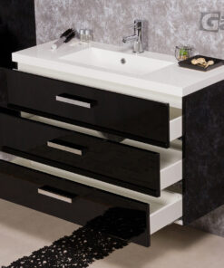 100cm vanity unit black