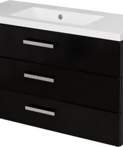 100cm vanity unit black