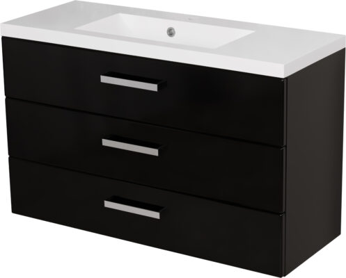 100cm vanity unit black