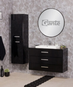 100cm vanity unit black with worktop