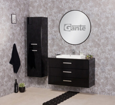 100cm vanity unit black with worktop