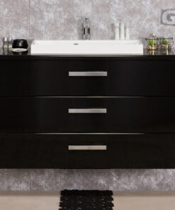 100cm vanity unit black with worktop