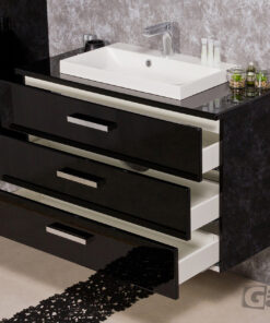 100cm vanity unit black with worktop