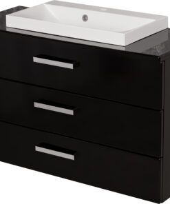 100cm vanity unit black with worktop