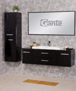Vanity Unit Focus 140cm + worktop, Black