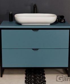 blue vanity unit floor standing