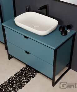 blue vanity unit floor standing