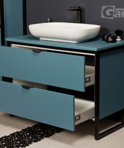 blue vanity unit floor standing