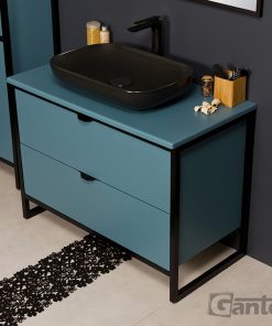 Blue vanity unit, floor standing
