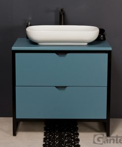 blue vanity unit floor standing