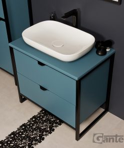 blue vanity unit floor standing