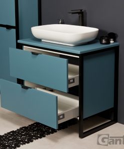 blue vanity unit floor standing