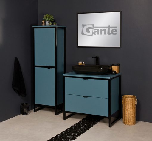 blue vanity unit floor standing
