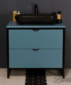 blue vanity unit floor standing