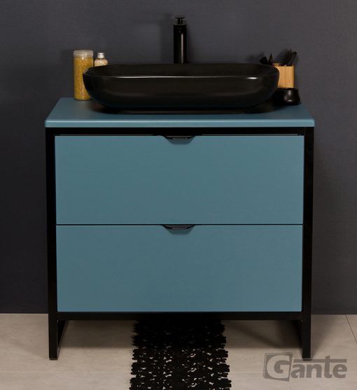blue vanity unit floor standing