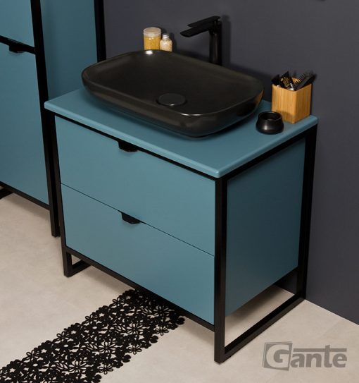 blue vanity unit floor standing