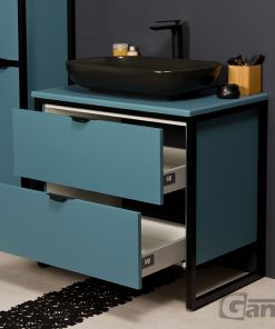 blue vanity unit floor standing