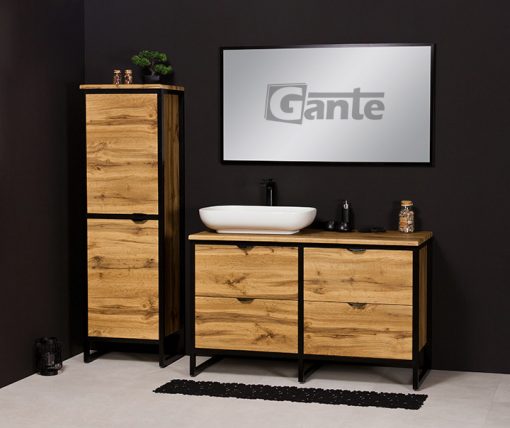 loft style oak vanity unit