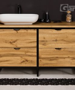 loft style oak vanity unit