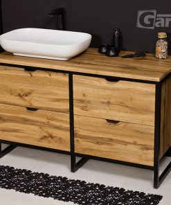 loft style oak vanity unit