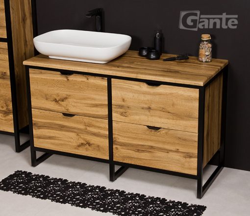 loft style oak vanity unit
