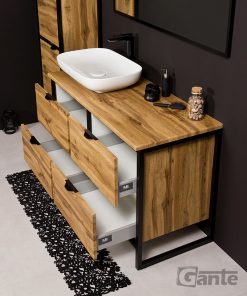 loft style oak vanity unit
